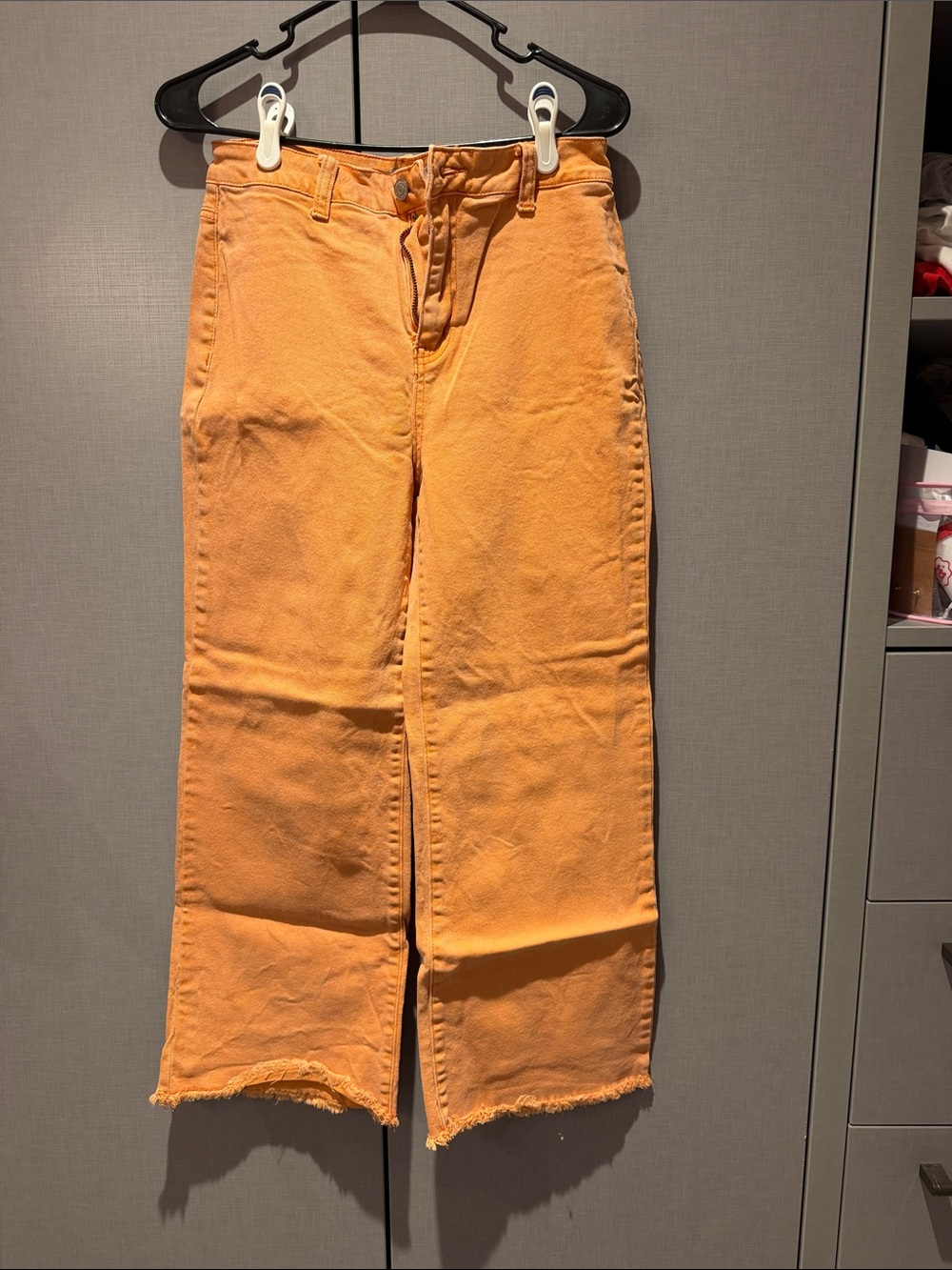Zenana Outfitters Cropped Wide-Leg Jeans in Orange